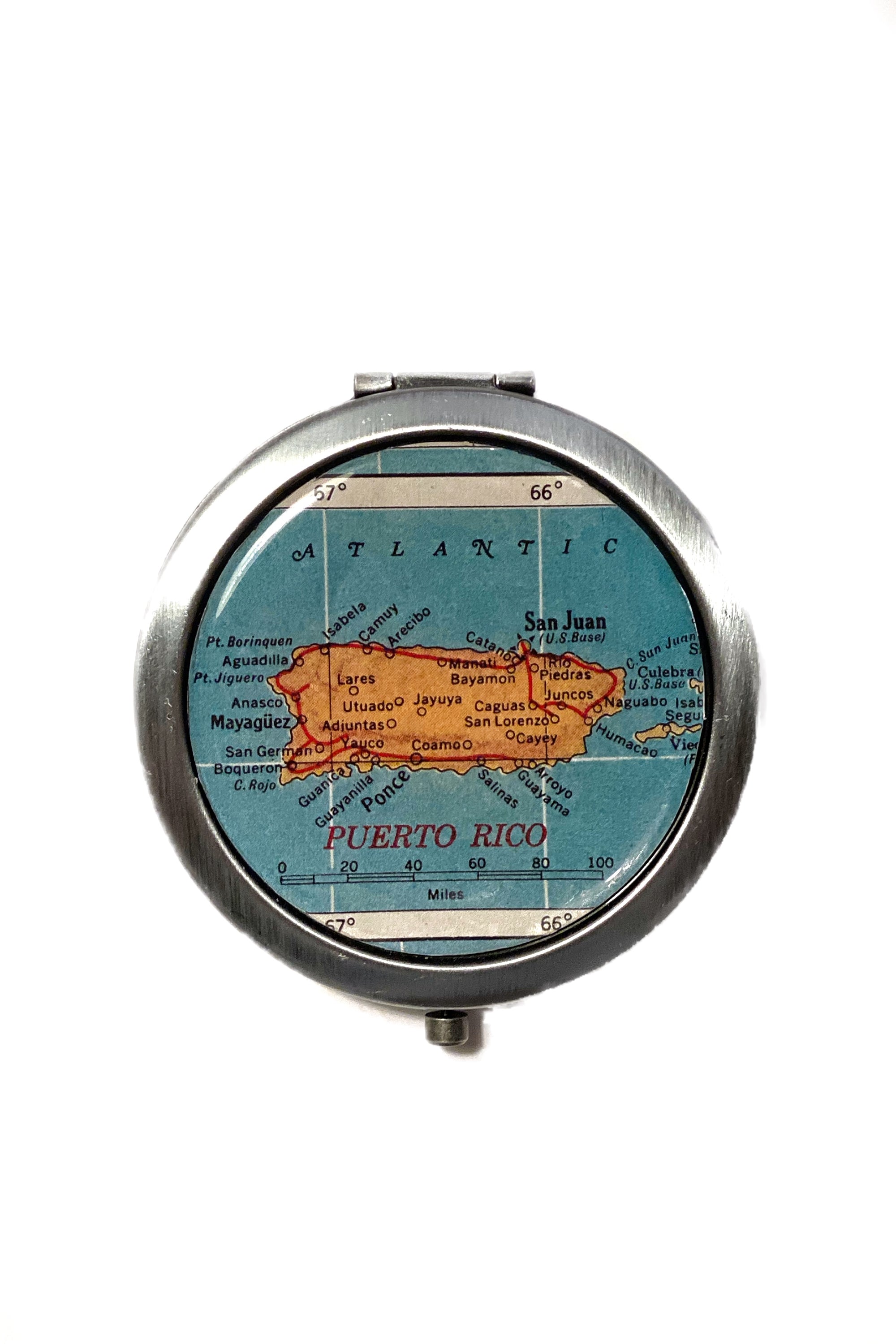 Puerto Rico Map Mirror Compact