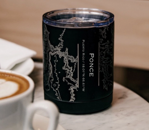 Ponce Map Insulated Cup in Matte Black